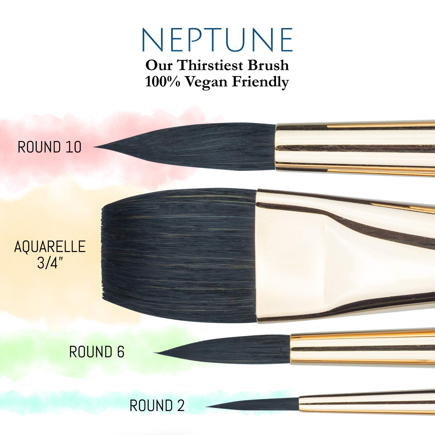 Princeton Neptune 4750 Series Watercolor Brush Set – Watercolor Brushes Professional Soft Synthetic