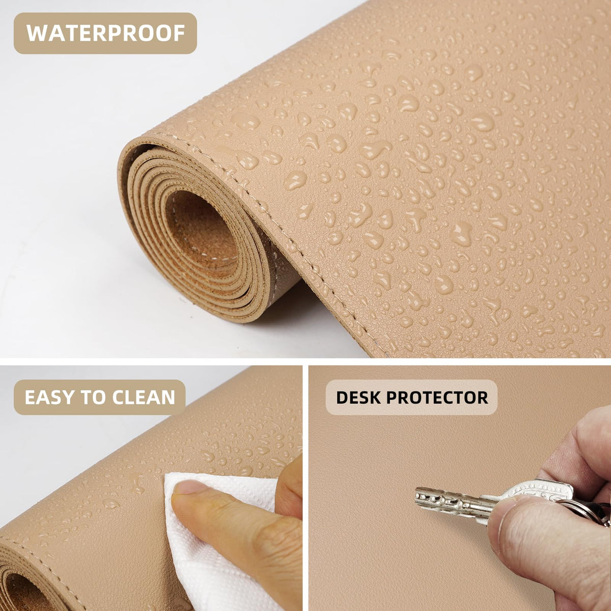 AFIING Cork Desk Mat 47" x 23.6", Dual-Sided Natural Cork & PU Leather Desk Pad, Non-Slip