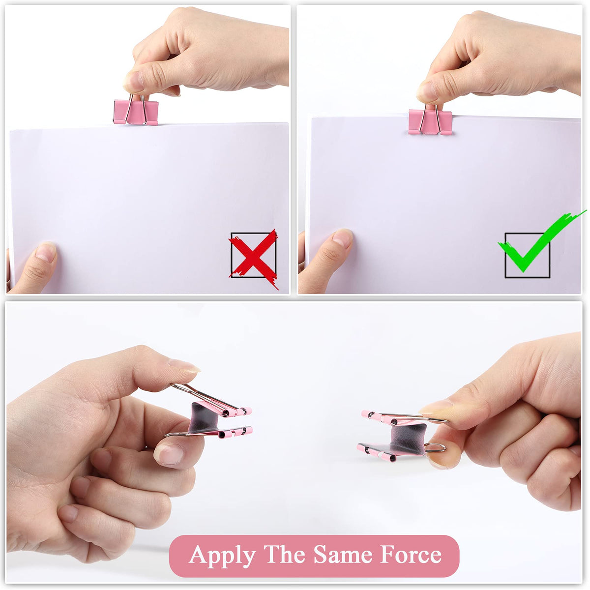 JANYUN 150Pcs Large Binder Clips 6 Assorted Sizes Paper Clamps Clip for Notes Paper Document