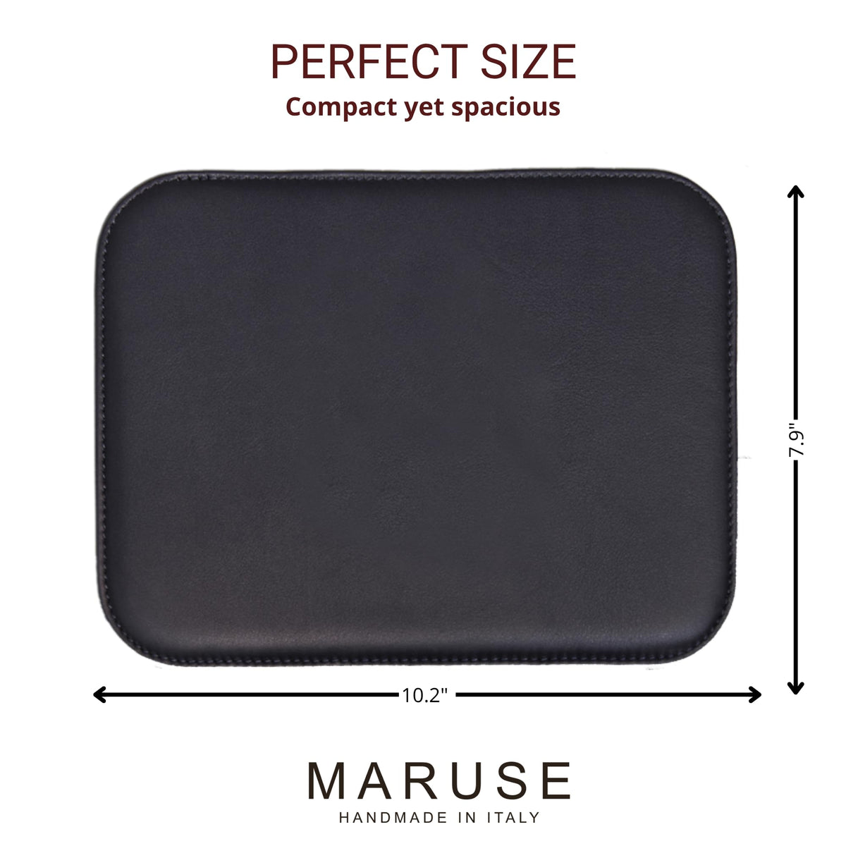 Maruse Italian Leather Mouse Pad for Home or Office Desktop, Handmade in Italy, Navy