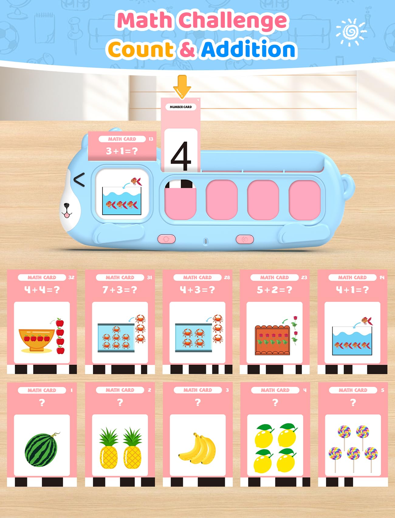 QuTZ Phonics Learning Toy for Preschool Kids – Talking Flash Cards with Sound Machine, Word