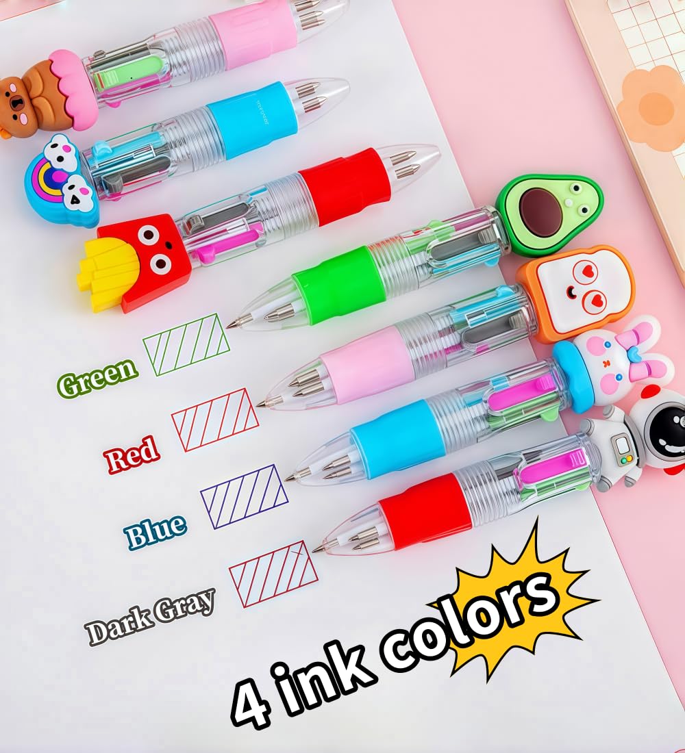 Oneshow 60 Pack Mini 4-in-1 Multicolor Ballpoint Pens, Teacher Reward Pens