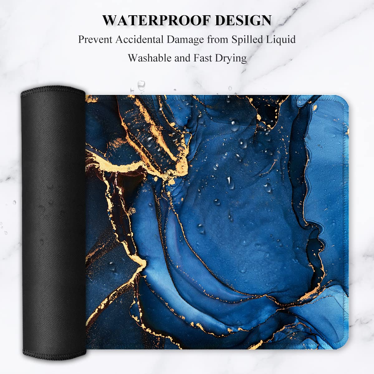 Auhoahsil Large Mouse Pad, XXL Desk Pad, Extened 35" x 15", Non-Slip Rubber Base, Stitched Edges