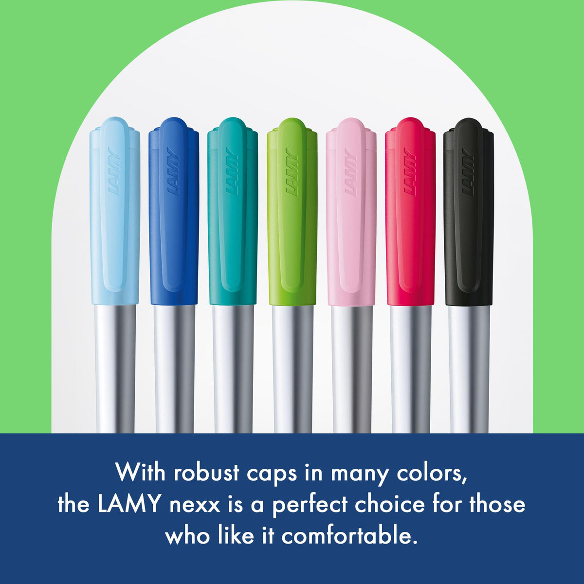 LAMY nexx lime – Fountain Pen with slip-proof grip & polished steel nib in size A - triangular