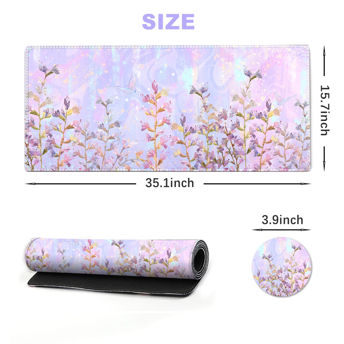 ARTSO Large Gaming Mouse Pad with Stitched Edges, XXL Extended Keyboard Mat Long Mousepad Desk