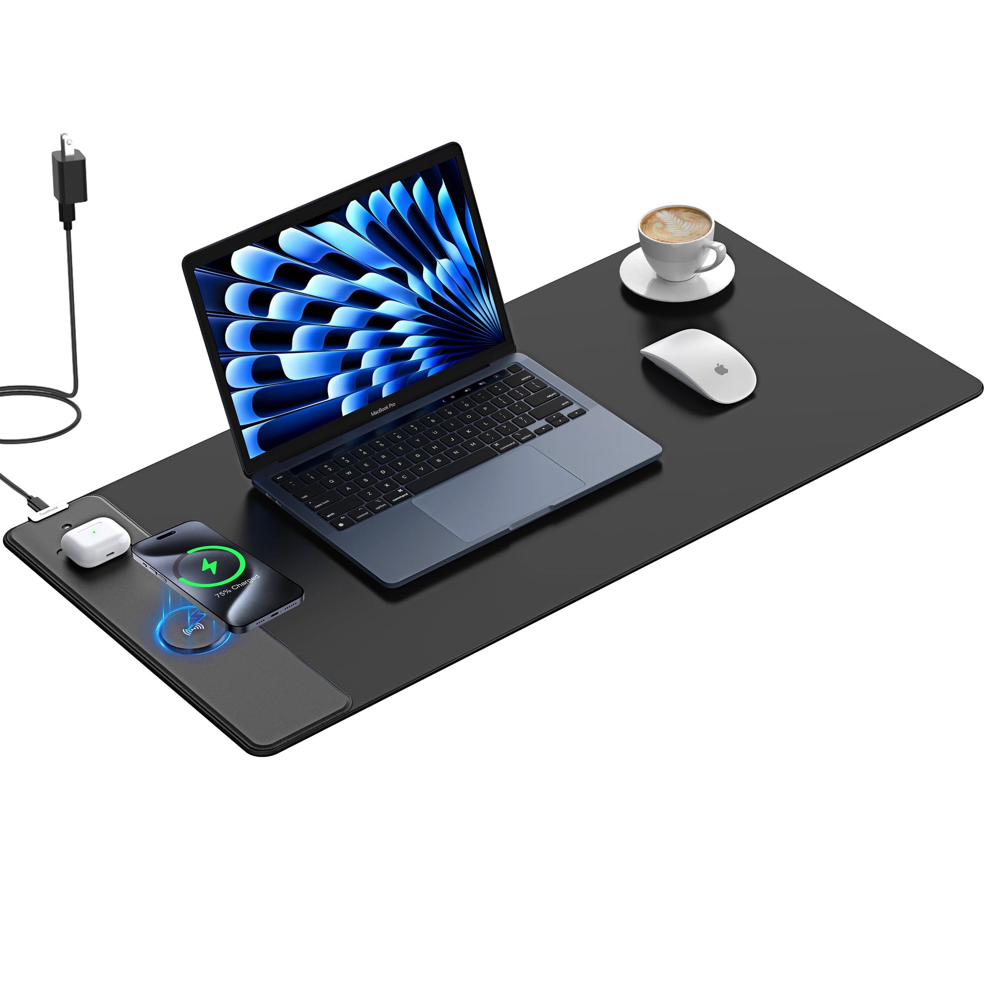 TopMade Wireless Charging Mouse Pad, 31.5"x15.75" XXL Large Desk Mat