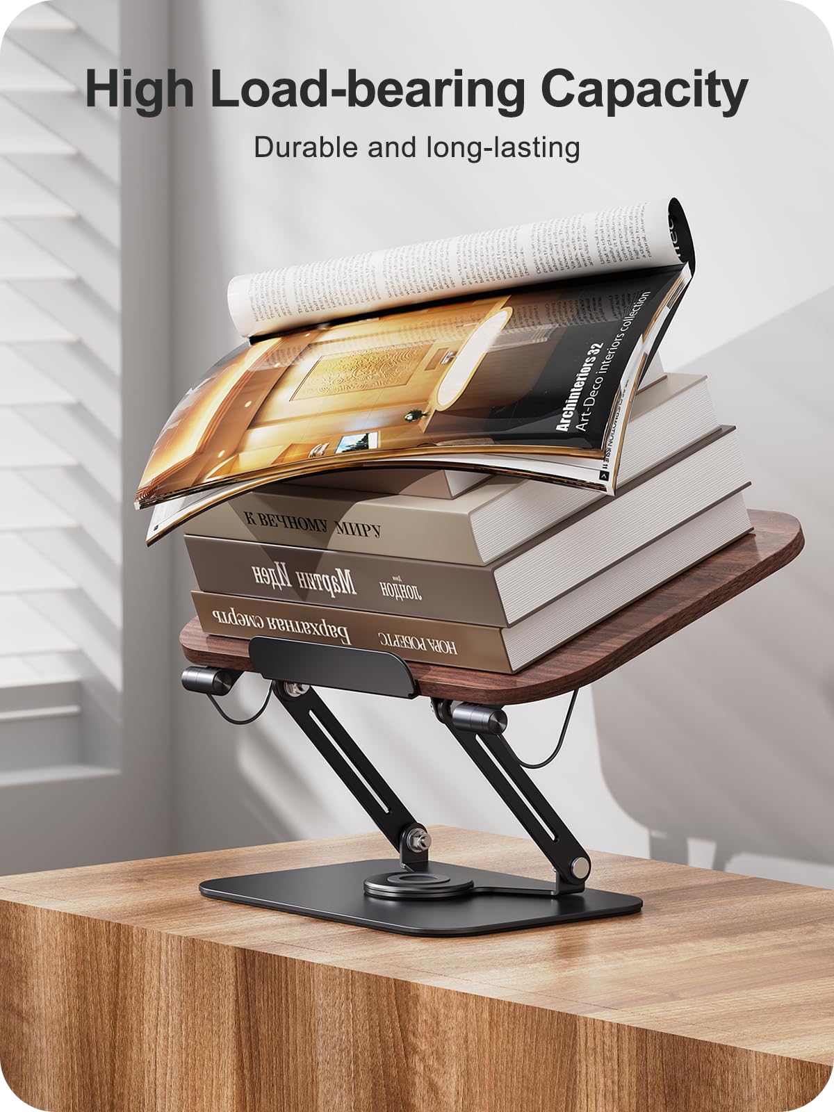 MOKURU Book Stand for Reading, 360° Adjustable Book Holder, Foldable Book Holder Stand, Cookbook