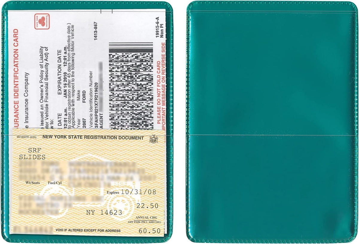 StoreSMART® - Metallic Green-Back Auto Insurance & ID Card Holders - 20 Pack - RFS20-MG20