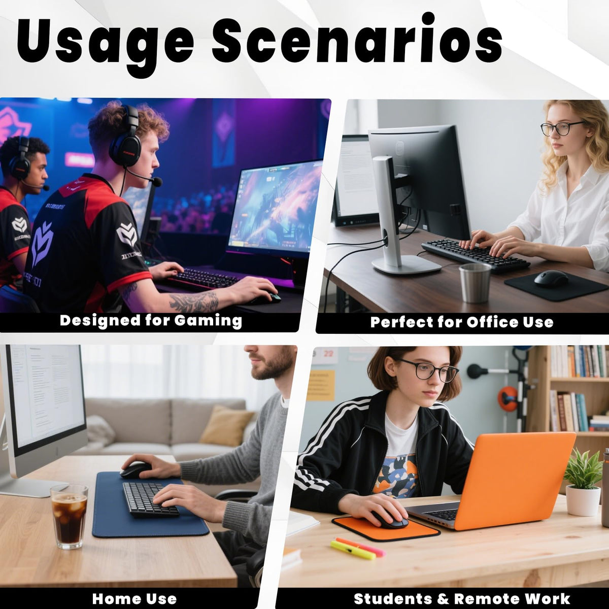 Custom Mouse Pad with Photo Text Personalized Non-Slip Mouse Pad for Desk