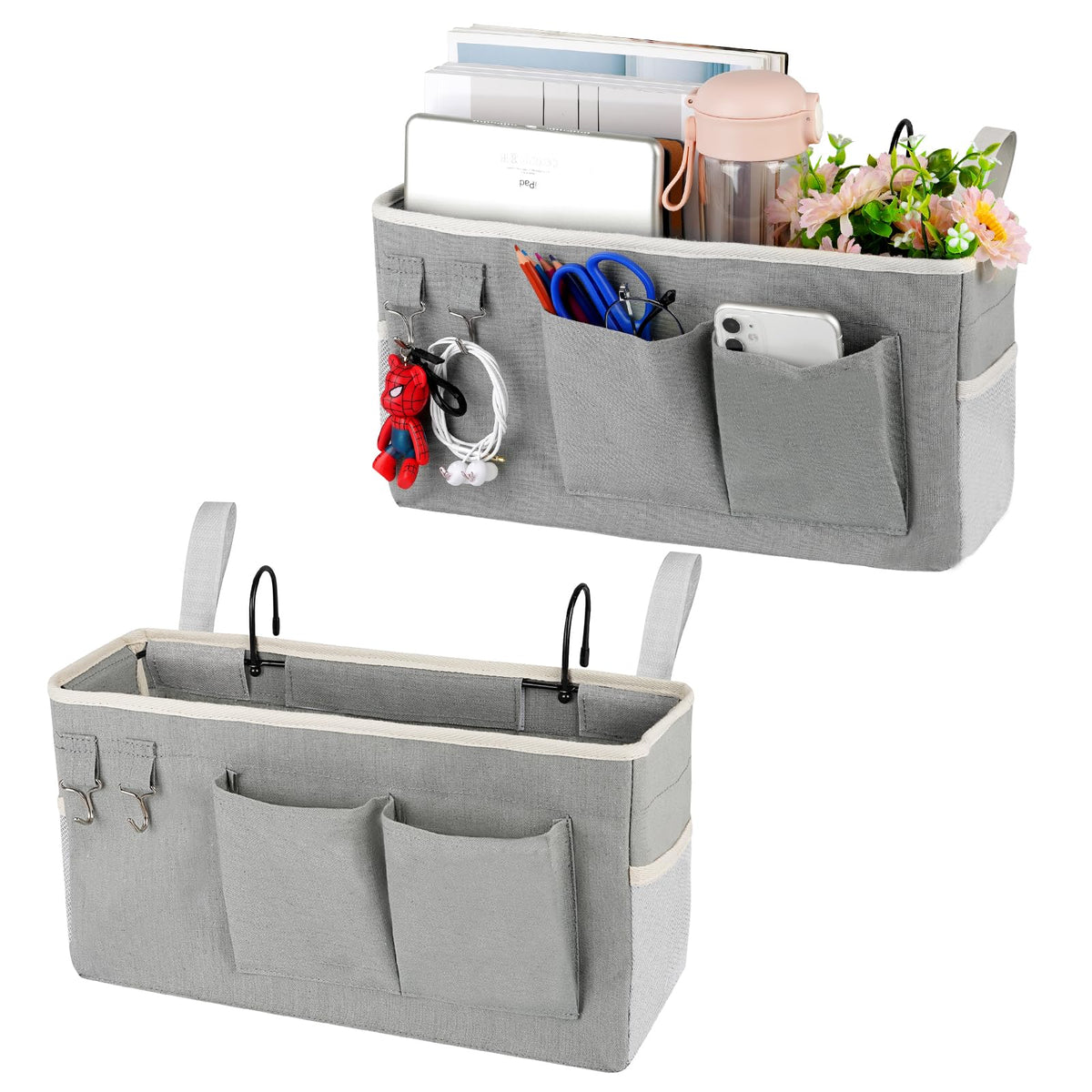 Ozzptuu Bedside Caddy Bedside Storage Bag for Headboards/Bunk Bed