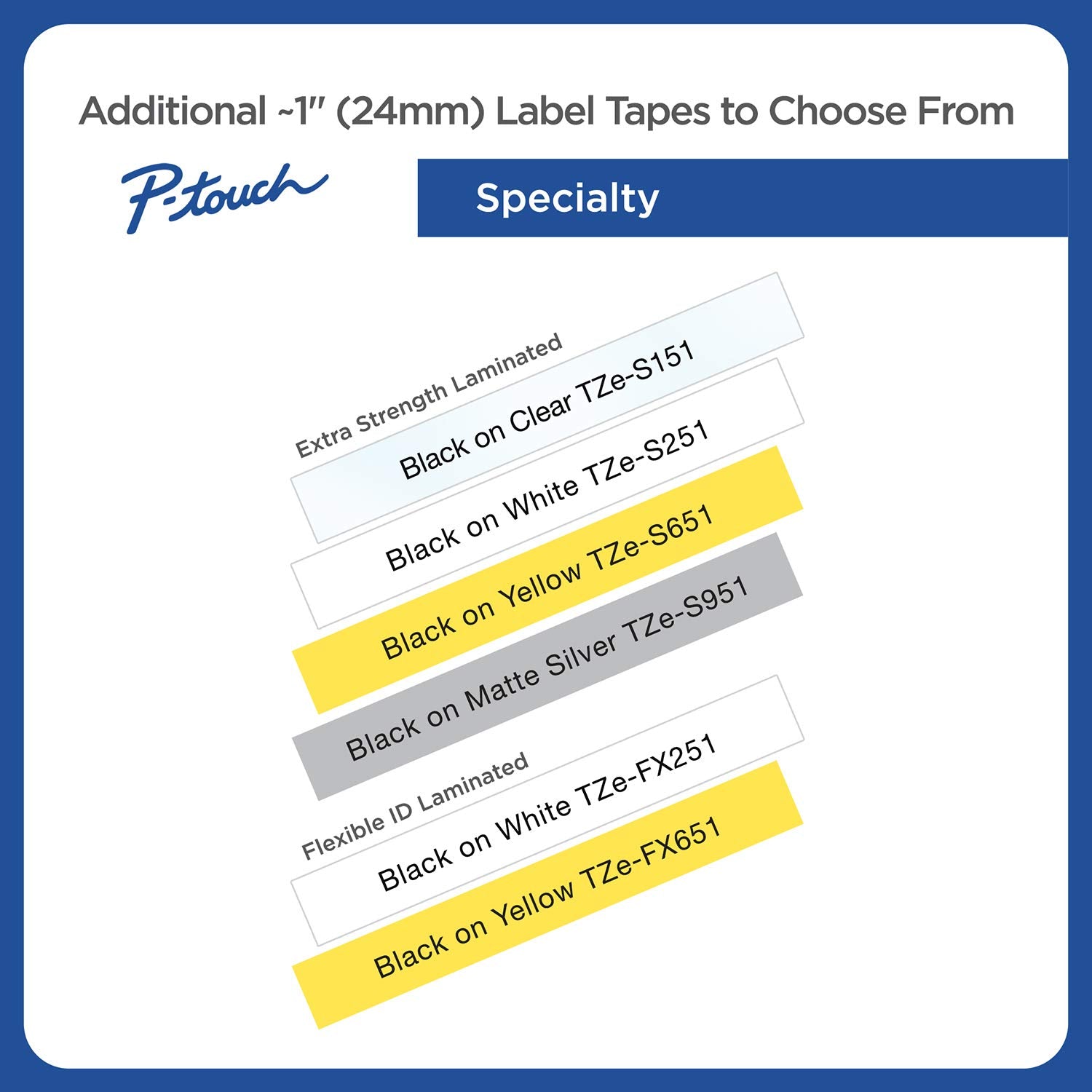 Brother Genuine P-Touch TZE-252 Tape, 1" (24 mm) Standard Laminated P-Touch Tape, Red on White