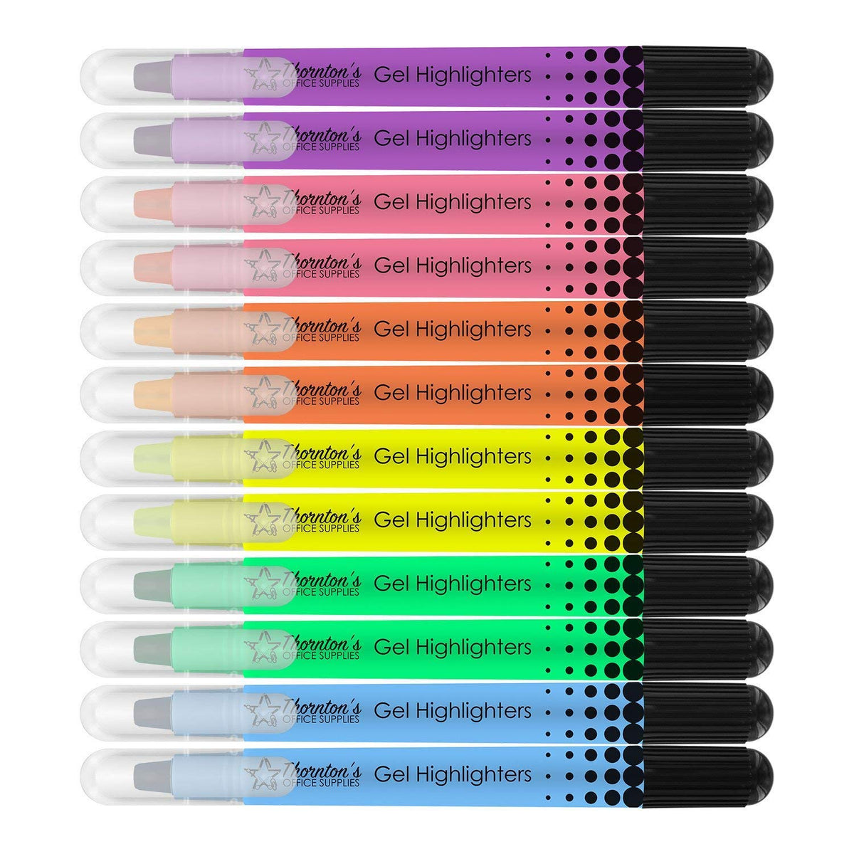 Thornton's Office Supplies School Twist-Retractable Bible Safe No Bleed Through Gel Highlighters