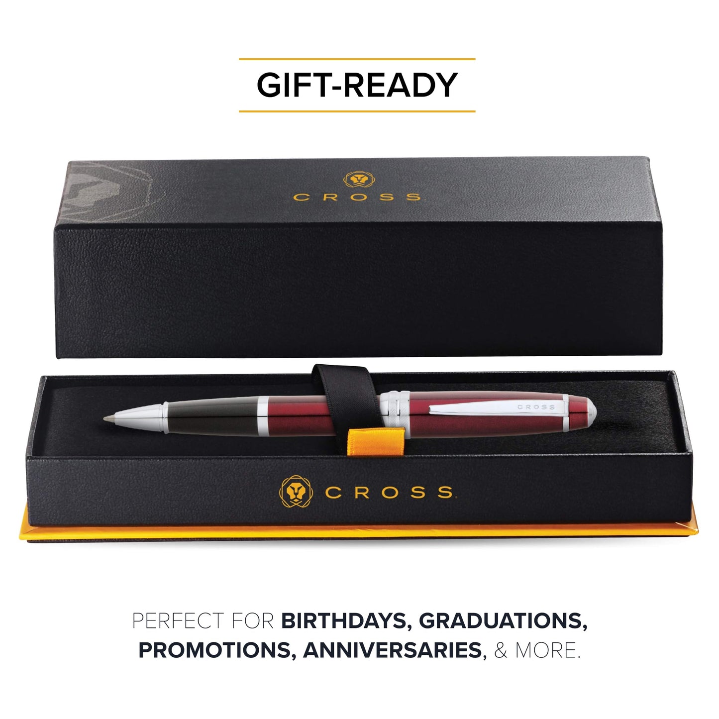 Cross Bailey Red Lacquer Rollerball Pen, Medium Point, Black Ink