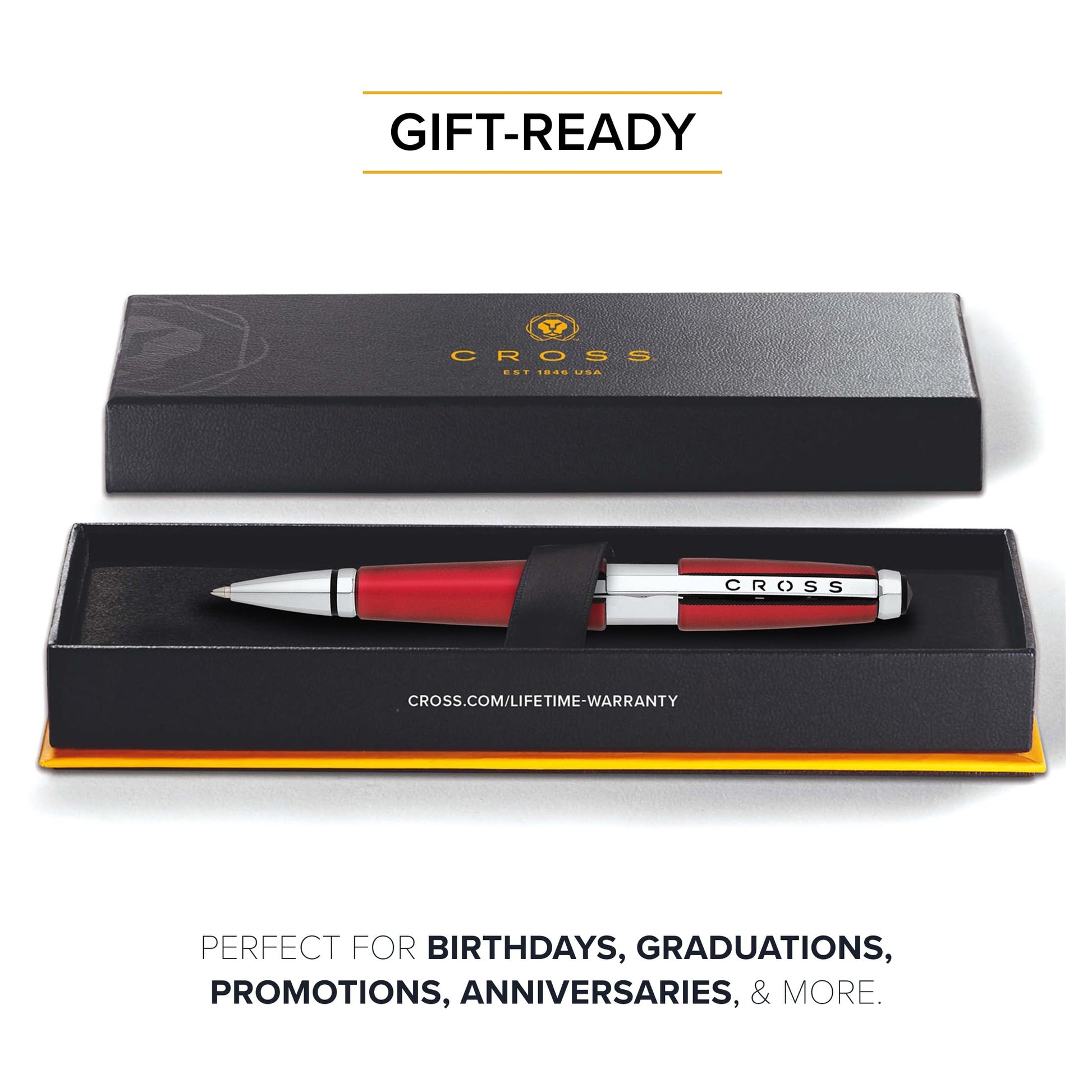 Cross Edge Formula Red Selectip Rollerball Pen, Medium Point, Black Ink