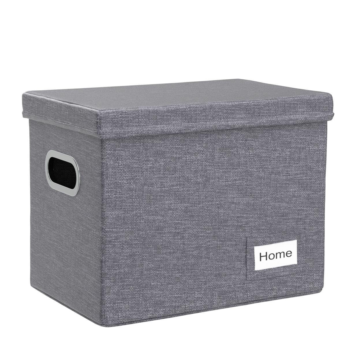 PRANDOM File Organizer Box - Set of 1 Collapsible Decorative Linen Filing Storage Hanging File