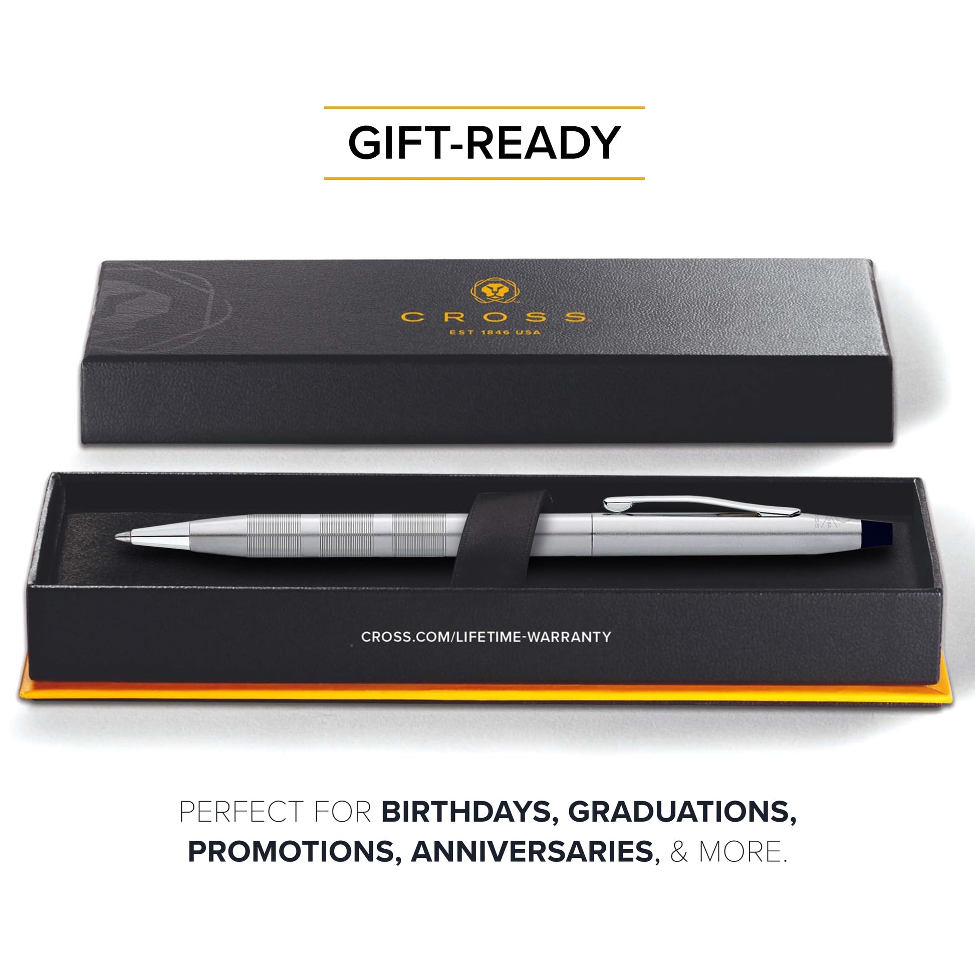 Cross Classic Century Diamond Cut Satin Ballpoint Pen, Black Ink