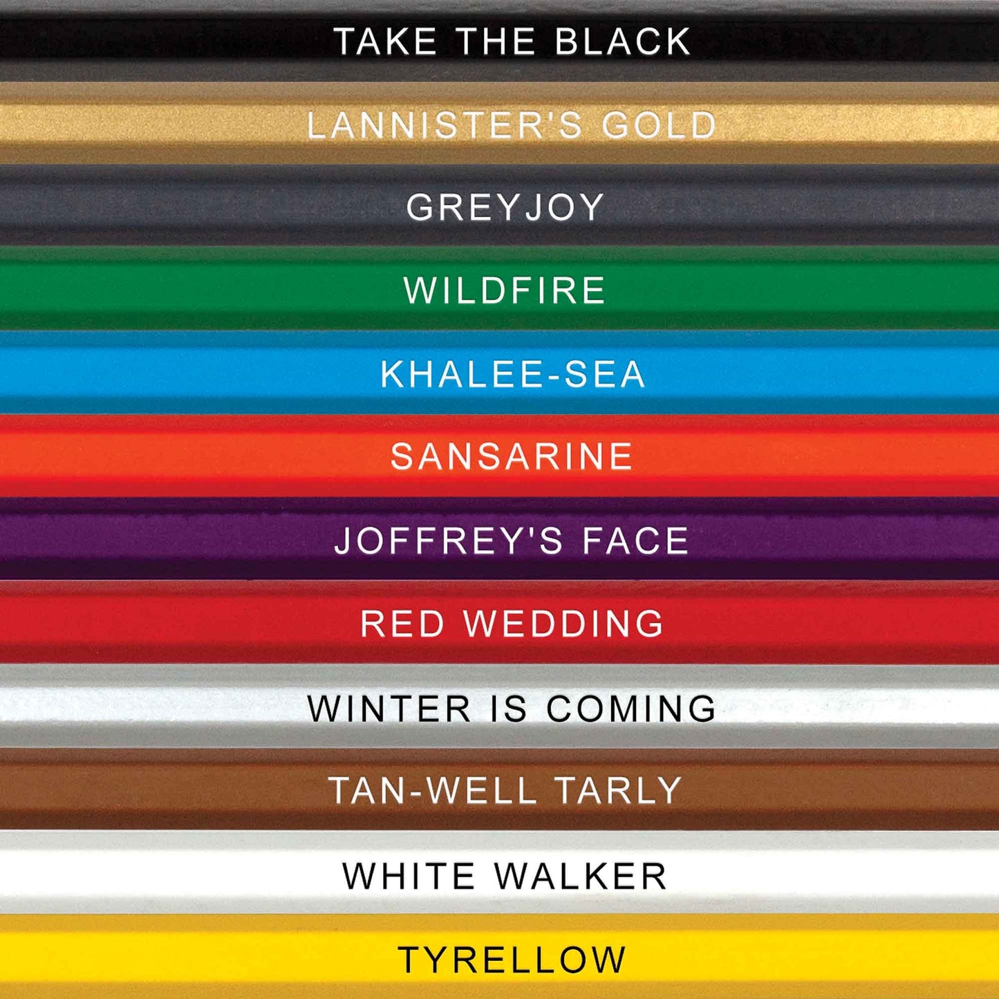 Game of Tones Colored Pencil Set for Fans of Game of Thrones | Set of 12 Parody Pencils | Each