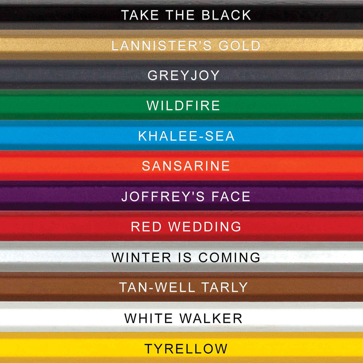 Game of Tones Colored Pencil Set for Fans of Game of Thrones | Set of 12 Parody Pencils | Each