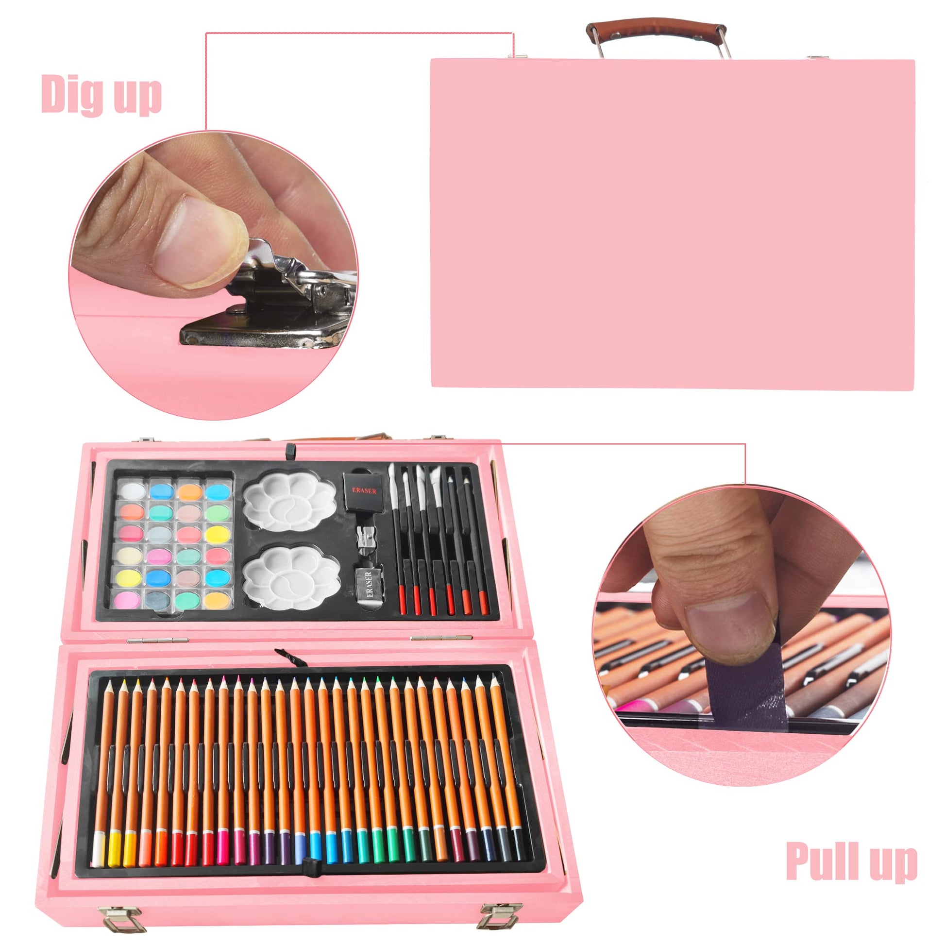 KINSPORY Art Set, 139 Pack Painting Drawing Art Supplies Kit with 2 Sketch Pads, Deluxe Double