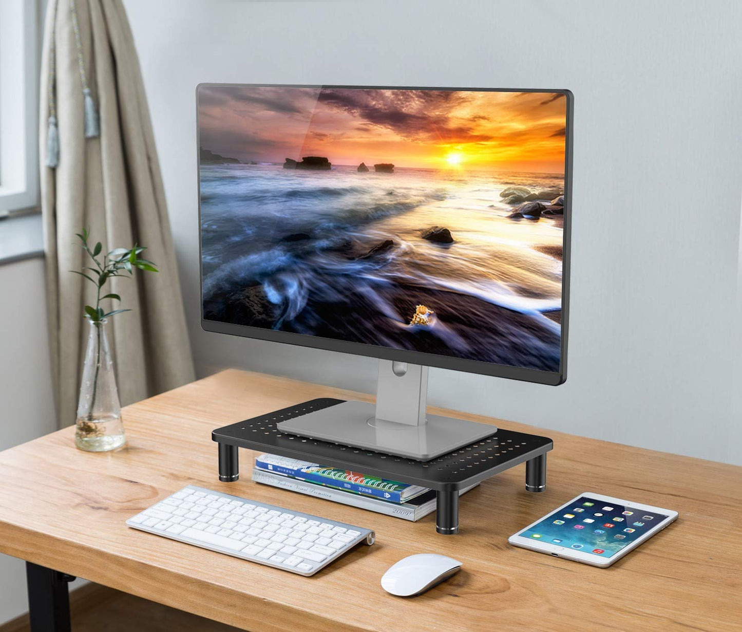 Husky Mounts Monitor Riser Laptop Stand, Adjustable Legs, Stackable, 14.5 x 9.25 x 3.125 Inches Max