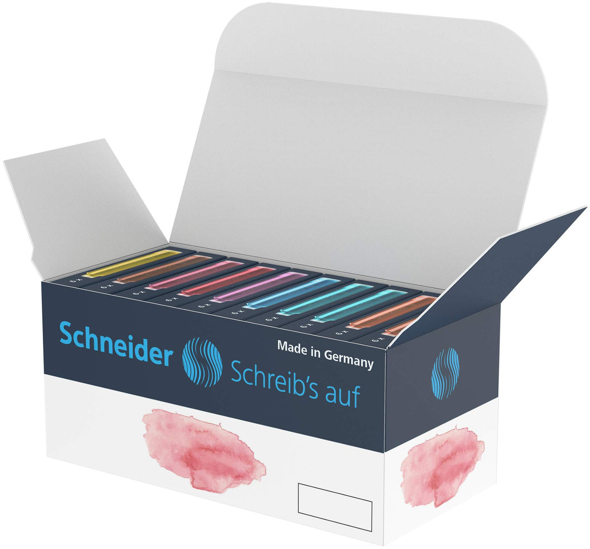 Schneider Callissima 399458 Calligraphy Set (Fountain Pen with 3 Nib Widths, 66 Pastel Cartridges