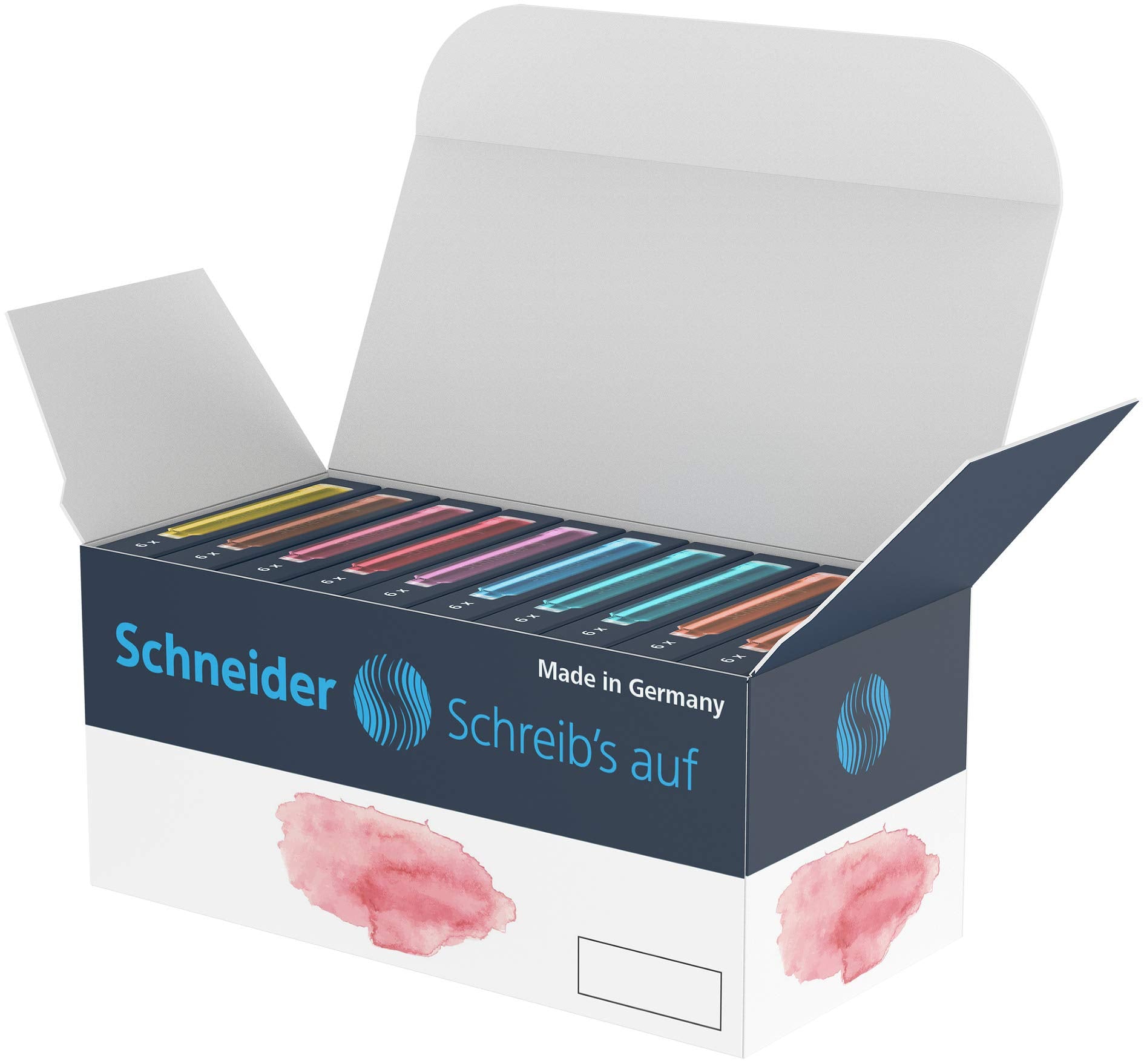 Schneider Callissima 399458 Calligraphy Set (Fountain Pen with 3 Nib Widths, 66 Pastel Cartridges