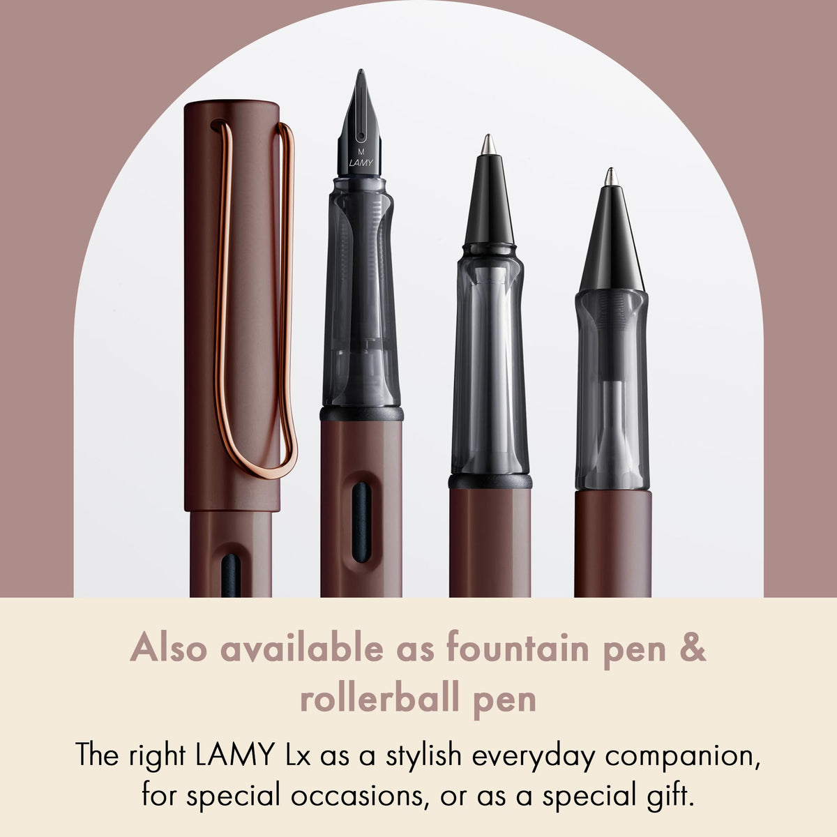 Lamy Lx marron Ballpoint Pen - lightweight Pen with transparent, ergonomic grip & line width M