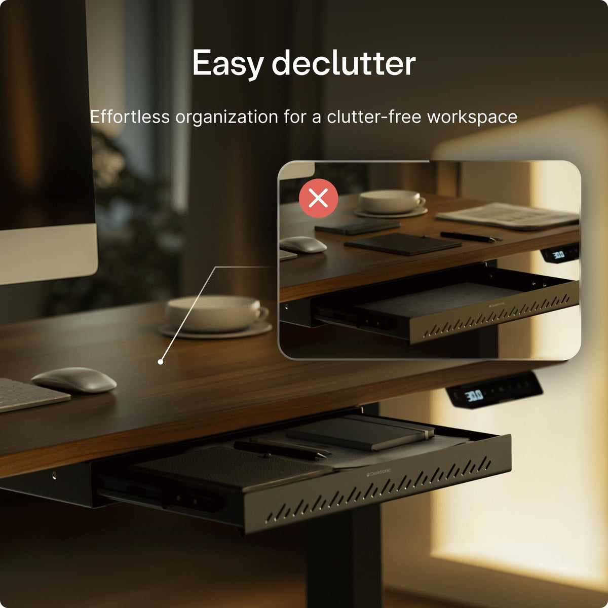 Desktronic Under Desk Drawer — Hidden Under-Desk Storage Organizer, Easy Install, Large Capacity