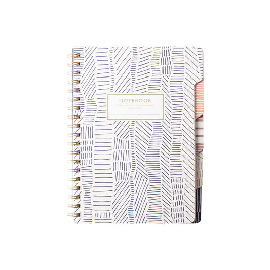 Fringe Studio Large Tab Notebook,"Tribal Lines", Flexible Paperback Cover, College Ruled, 5