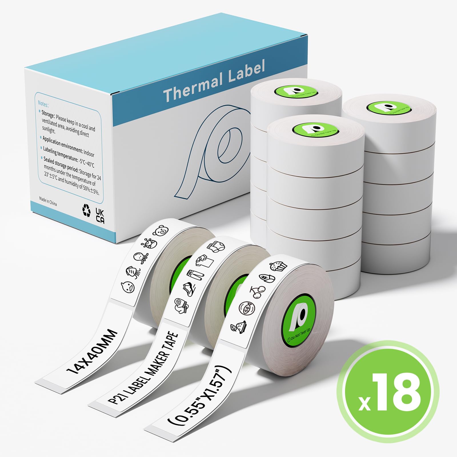 18 Rolls Compatible with Nelko P21,ORGSTA S001,NDYIN N12,ORGBRO X1