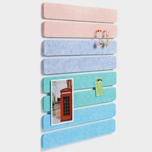 Cork Board Felt Bulletin Board 8-Pack with 50 Push Pins for Paste Notes, Photos, Schedules