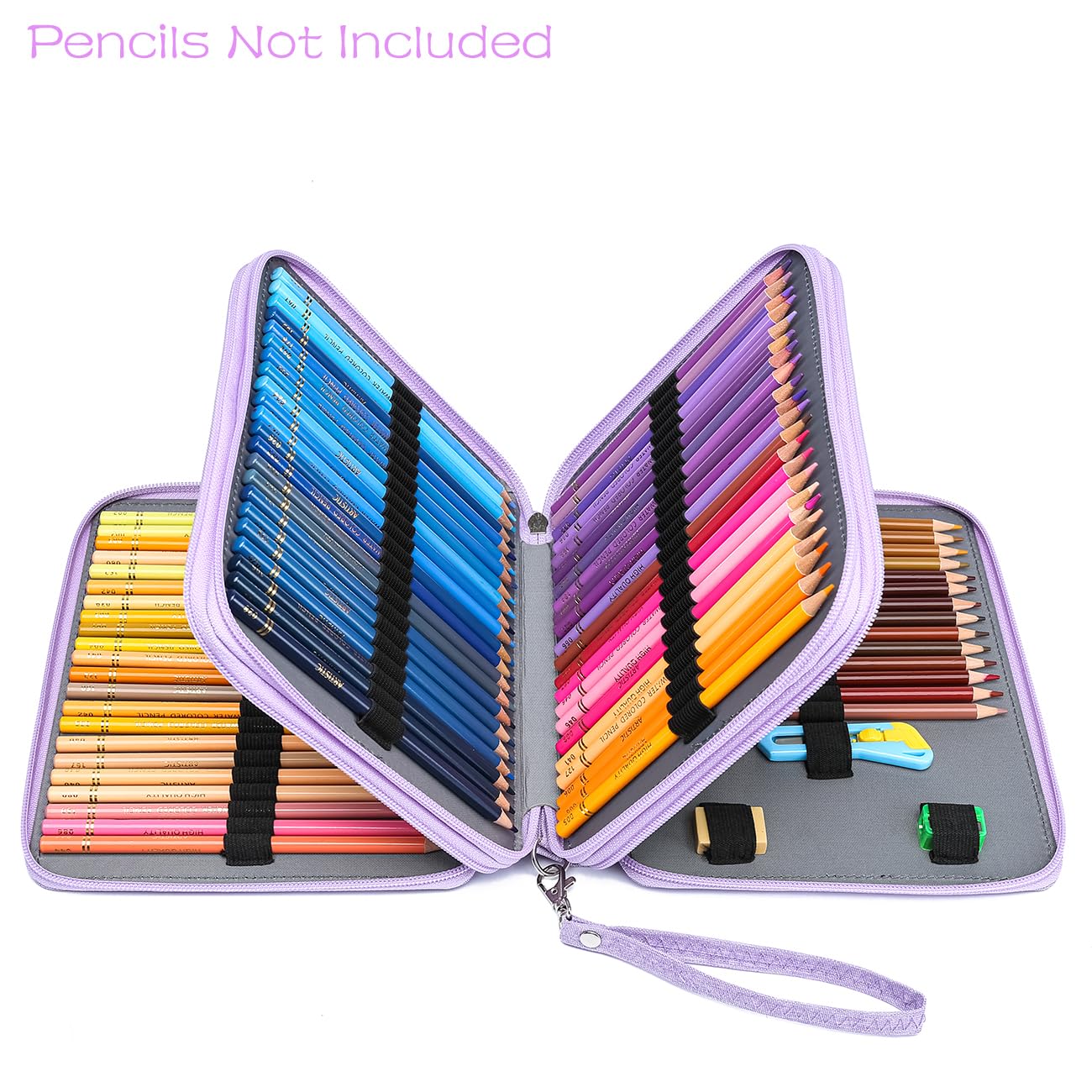 YOUNGCOL 120 Slots Colored Pencil Case Holder Large Capacity Color pencil organizer Storage (Purple)