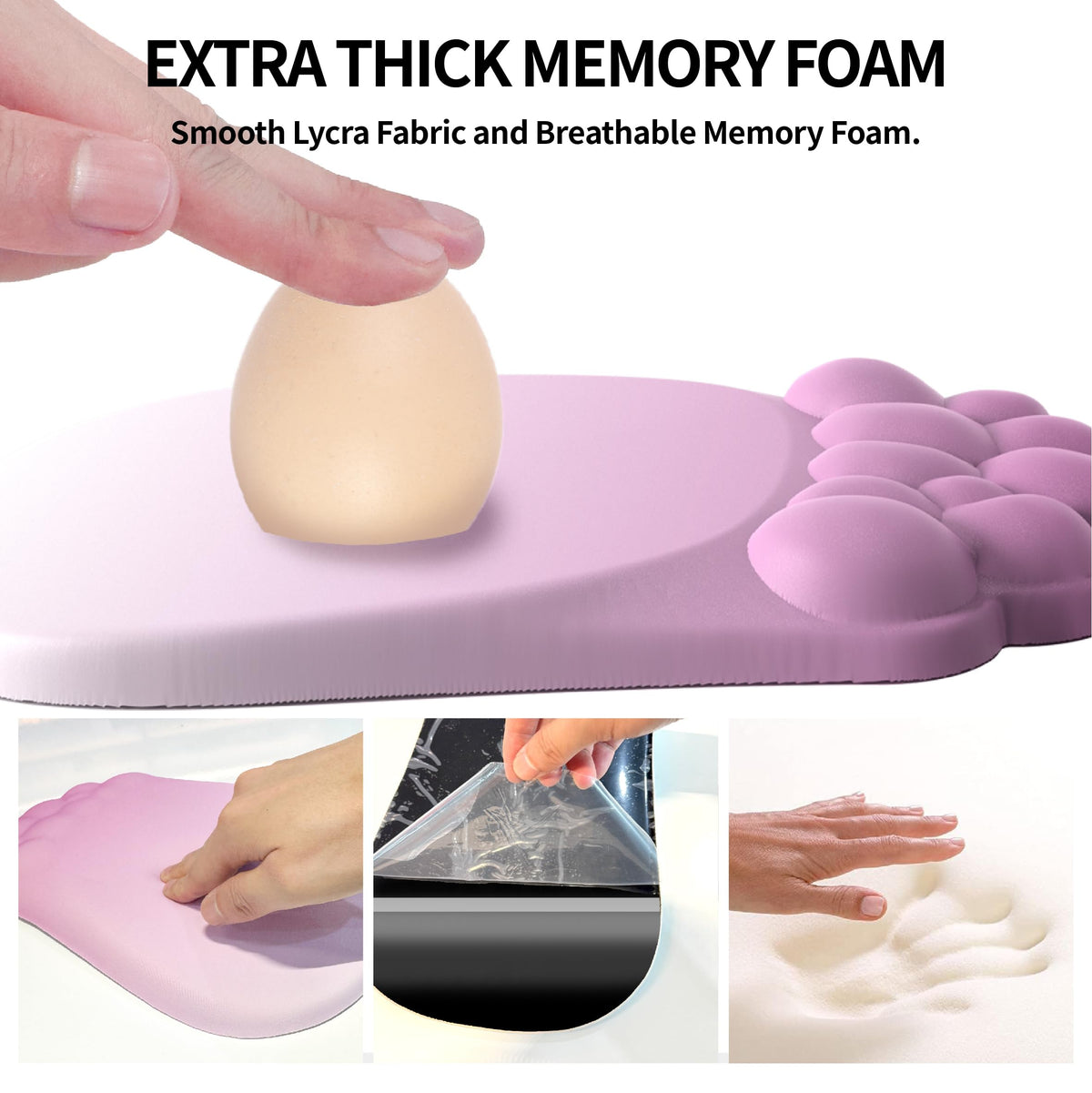 ANGKOYT Ergonomic Mouse Pad and Keyboard Rest, 2 in 1 Cloud Wrist Rest + Mouse Pad, Non-Slip for