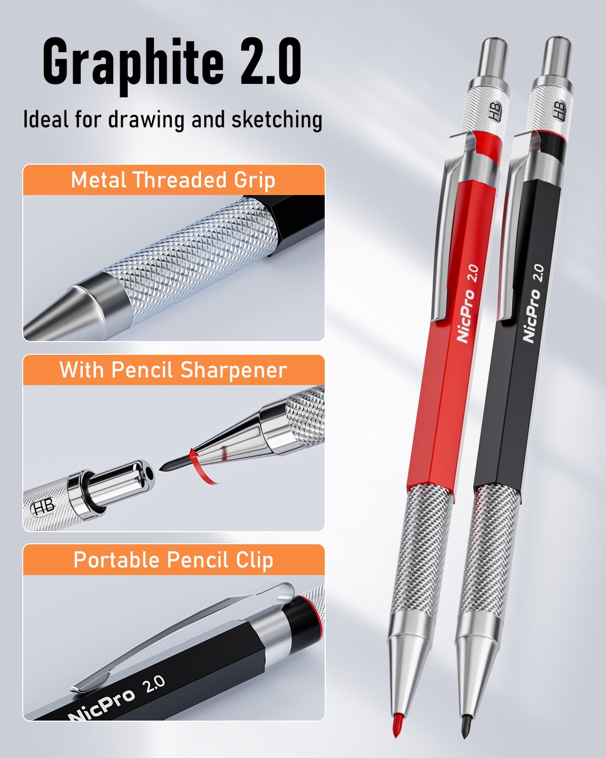 Nicpro 11 Pack Carpenter Pencil Set with Sharpener, Pencil for Construction