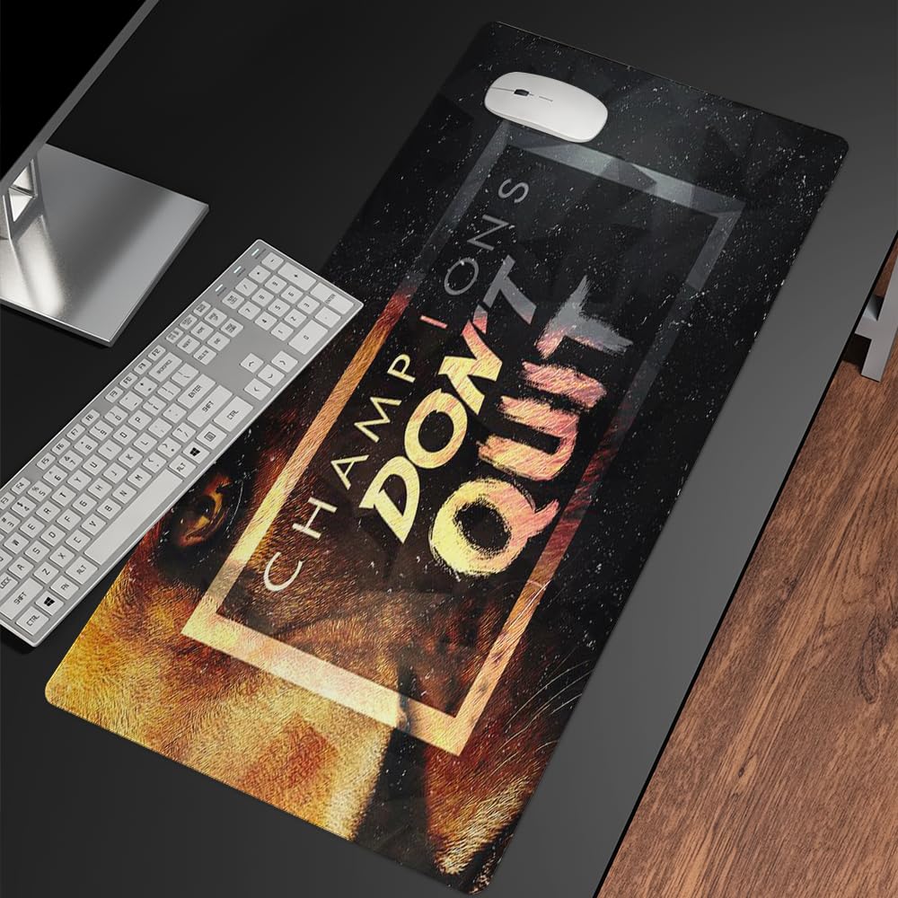 Reateforin Champions Don’t Quit Inspirational Mousemat Large Gaming Mouse Pad Extended Desk