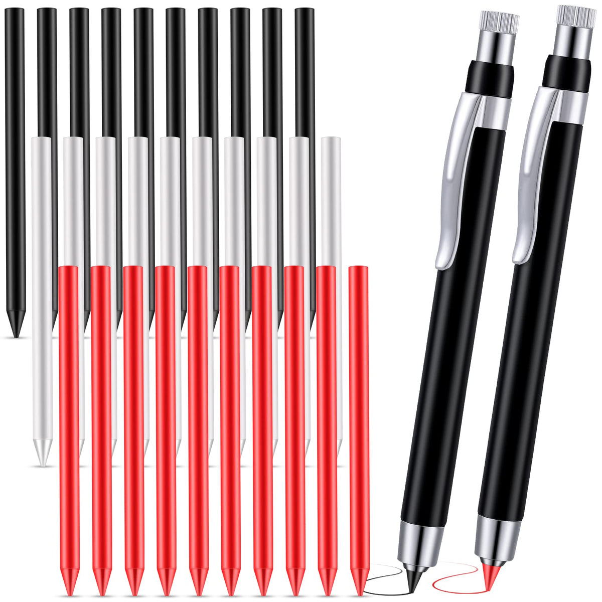 Lincia 5.6 mm Diameter Mechanical Pencil Artist Carpenter Drafting Pencils Metal Marker with Built
