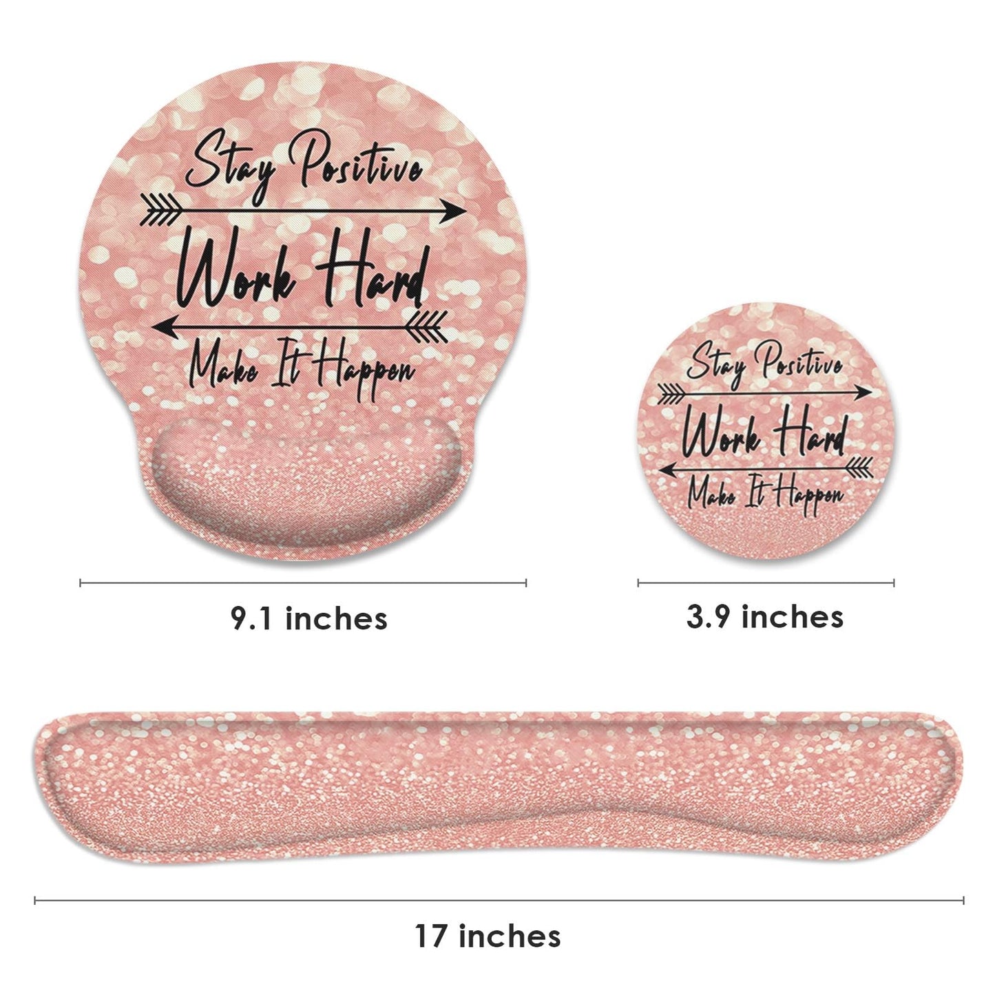 Britimes Ergonomic Mouse Pad Set with Wrist Rest, Rose Pink Gold