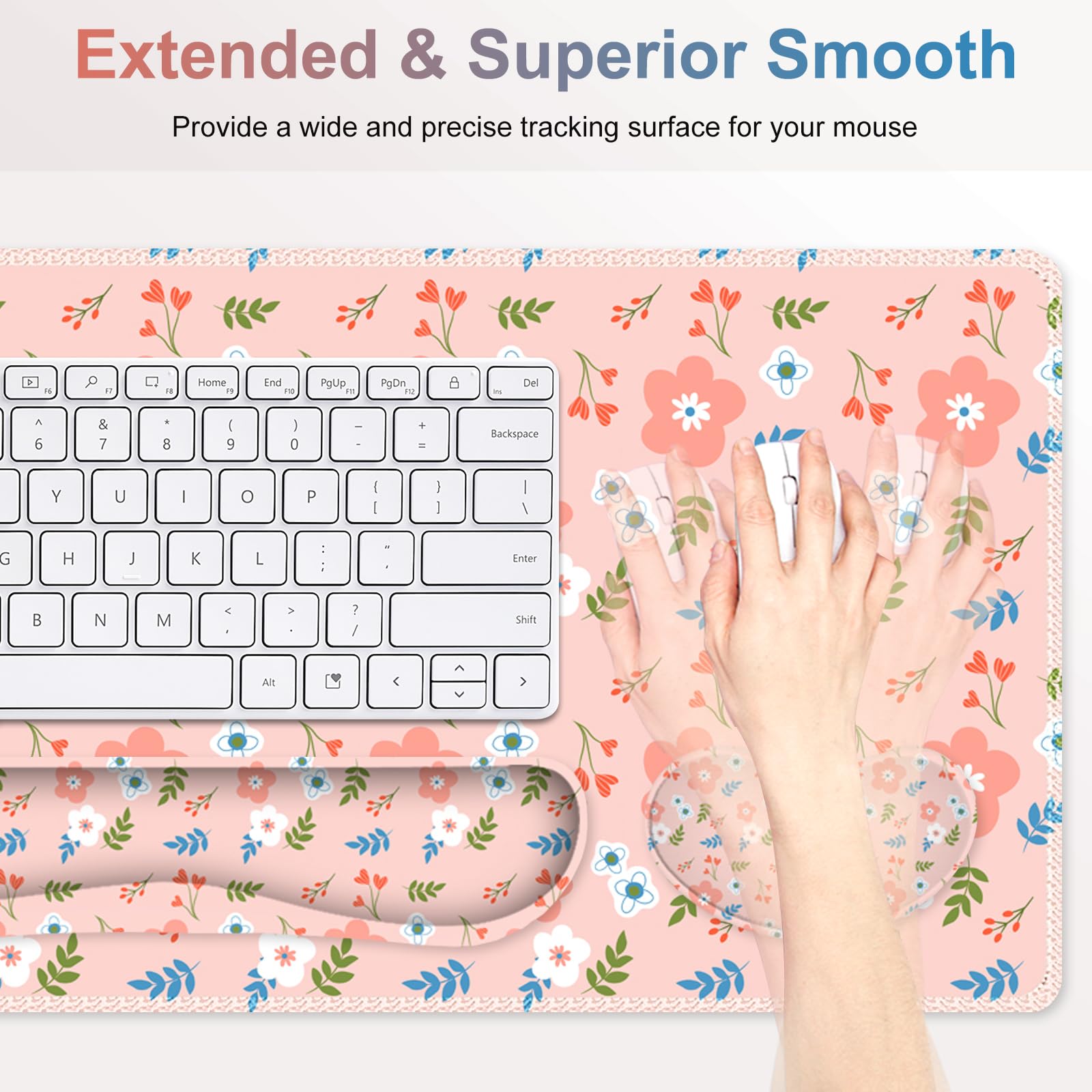NXZGO Large Gaming Mouse Pad Set, 4 in1 Ergonomics Keyboard Desk Mat with Memory Foam Wrist Rest