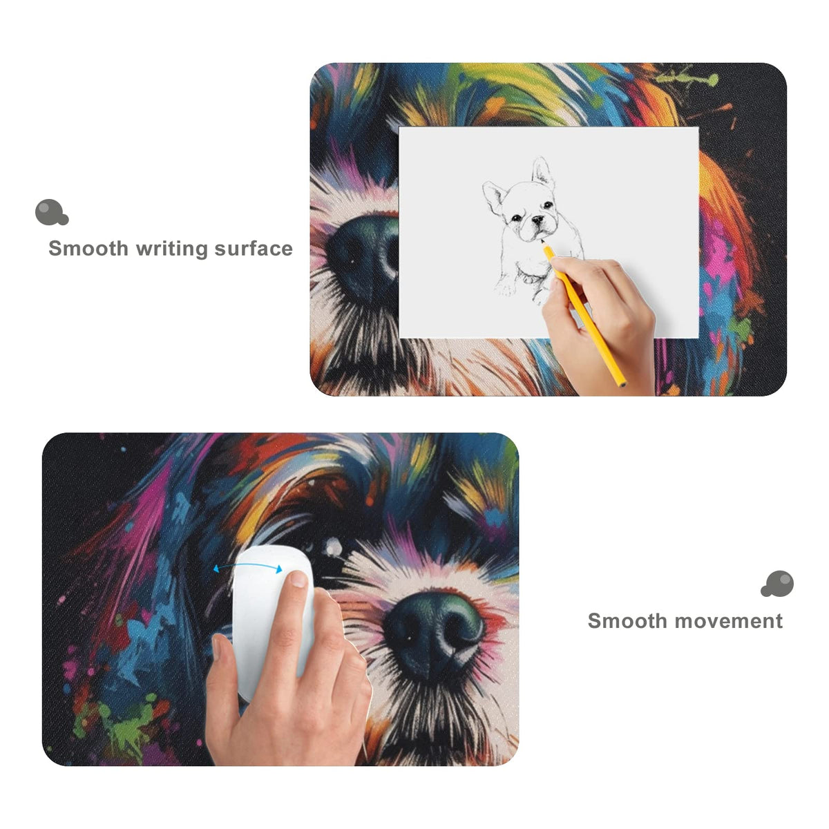 Rainbow Shih Tzu Mouse Mat - XL Gaming Mouse Pad with Non-Slip Rubber Base for Home and Office Use