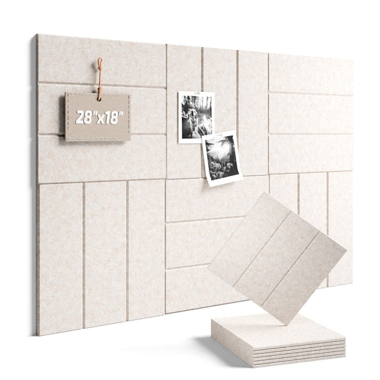 Fluxynara 28" X 18" Cork Board Alternative, Wide Stripe, Oatmeal