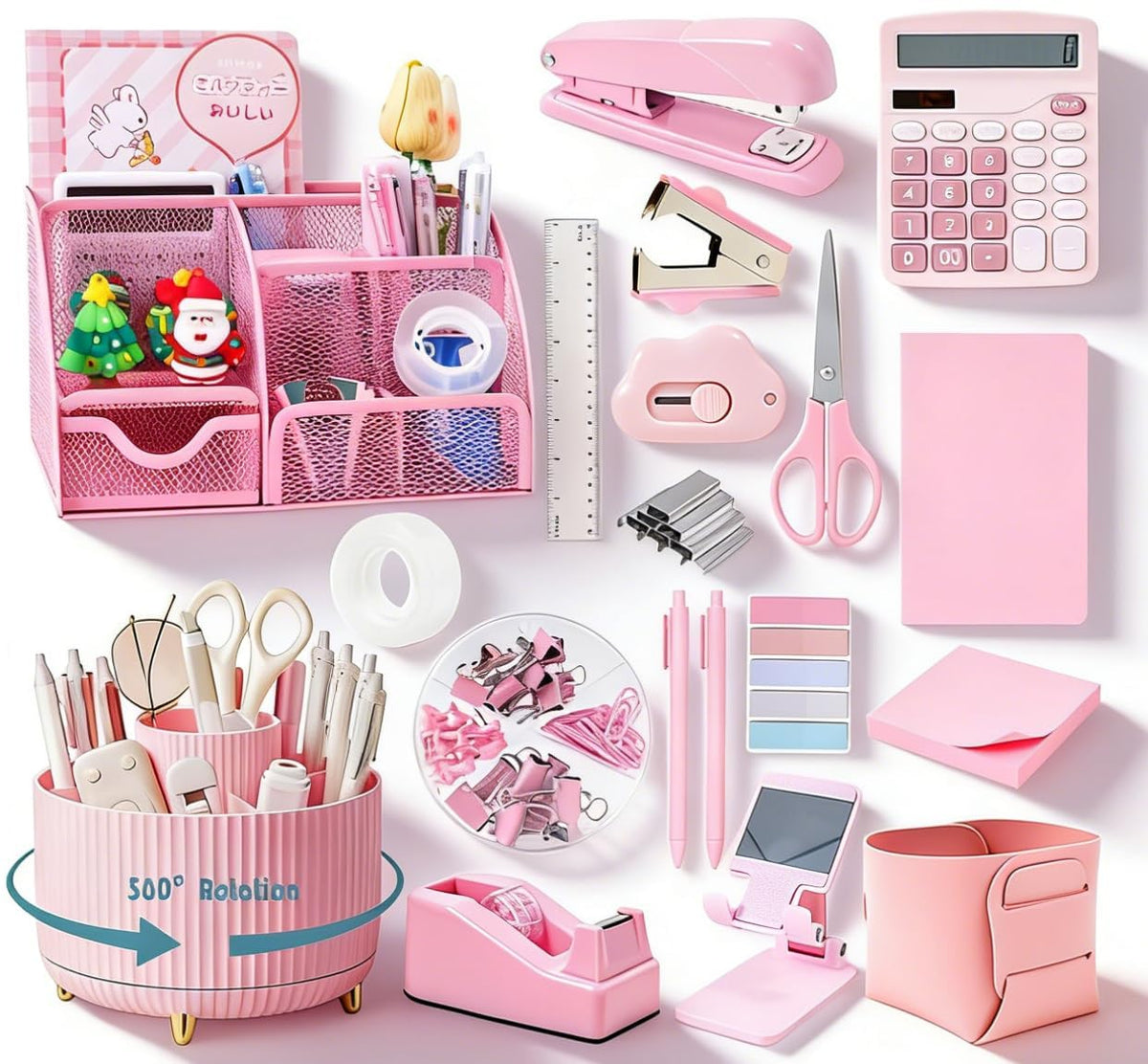 Gawsey Desk Organizers and Accessories with Desk Organizer 360° Rotating Pen Holder and Office