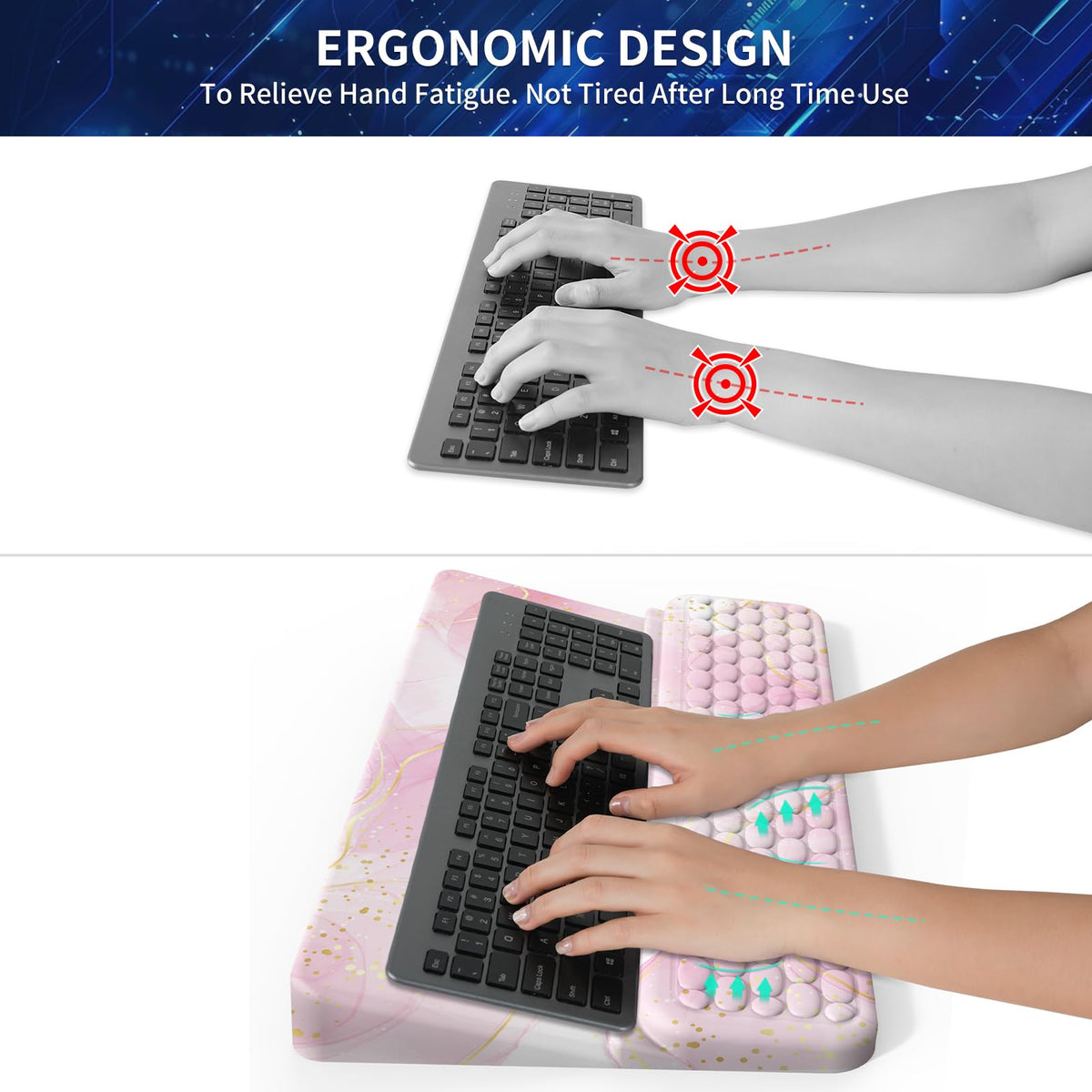 Keyboard Stand for Desktop, Keyboards Wrist Rest, Ergonomic Keyboards Holder for Easy Typing