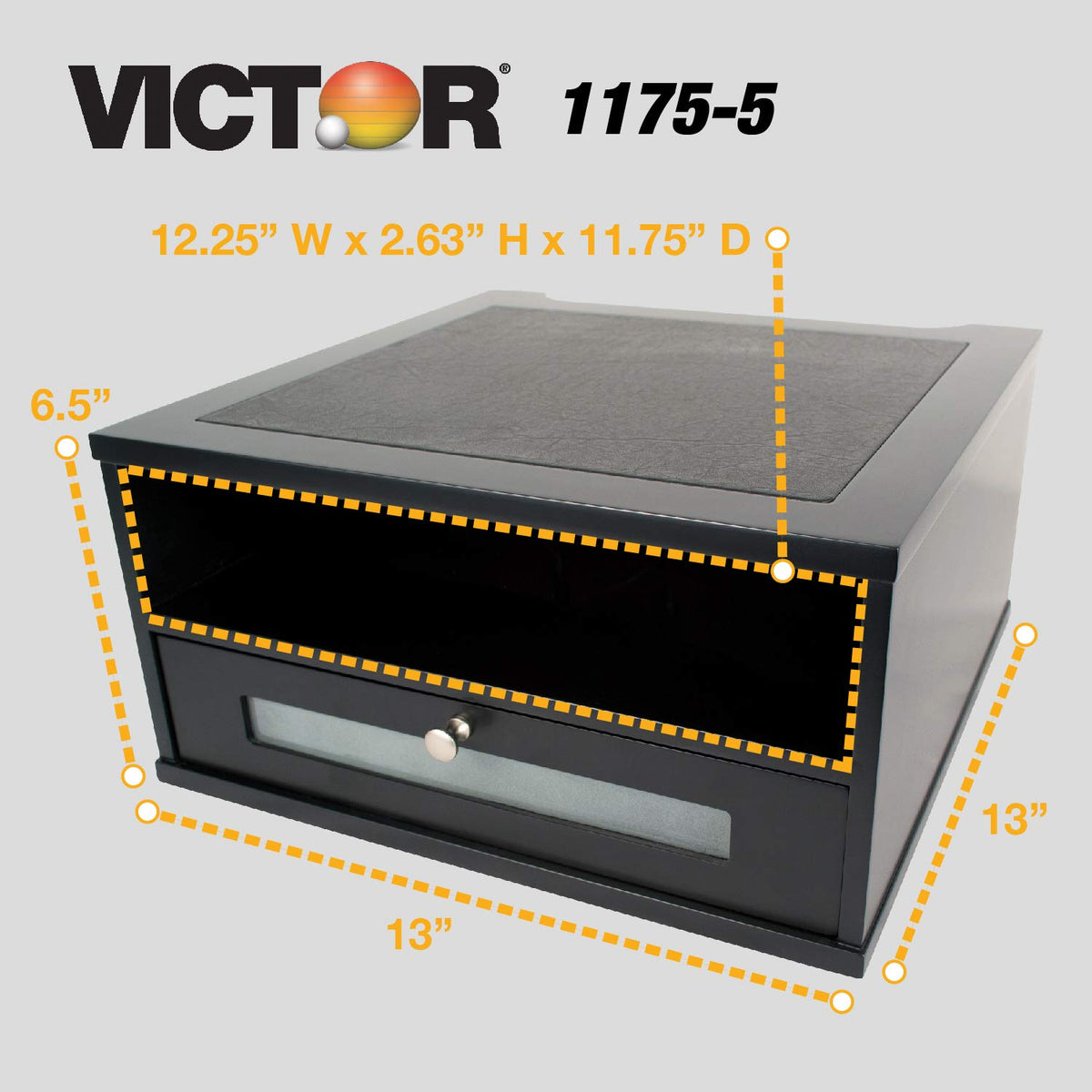 Victor Monitor Riser with Drawer and Storage Shelf - Wood Monitor Stand for Desk, Desk Organizer