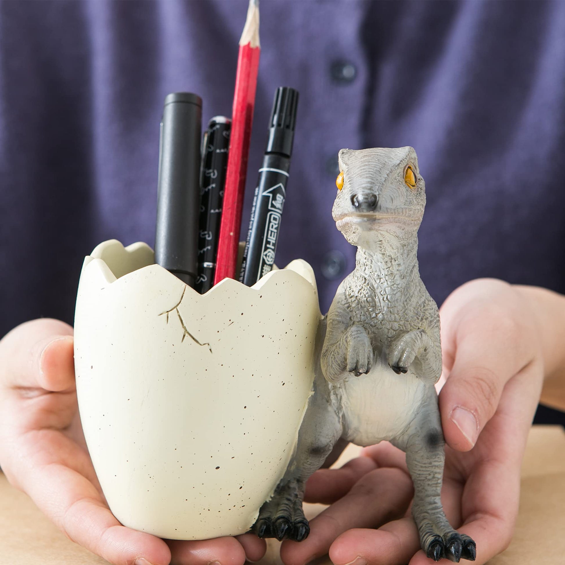 Banllis Dinosaur Pen Holder & Pencil Holder for Desk, Jurassic Park Decor