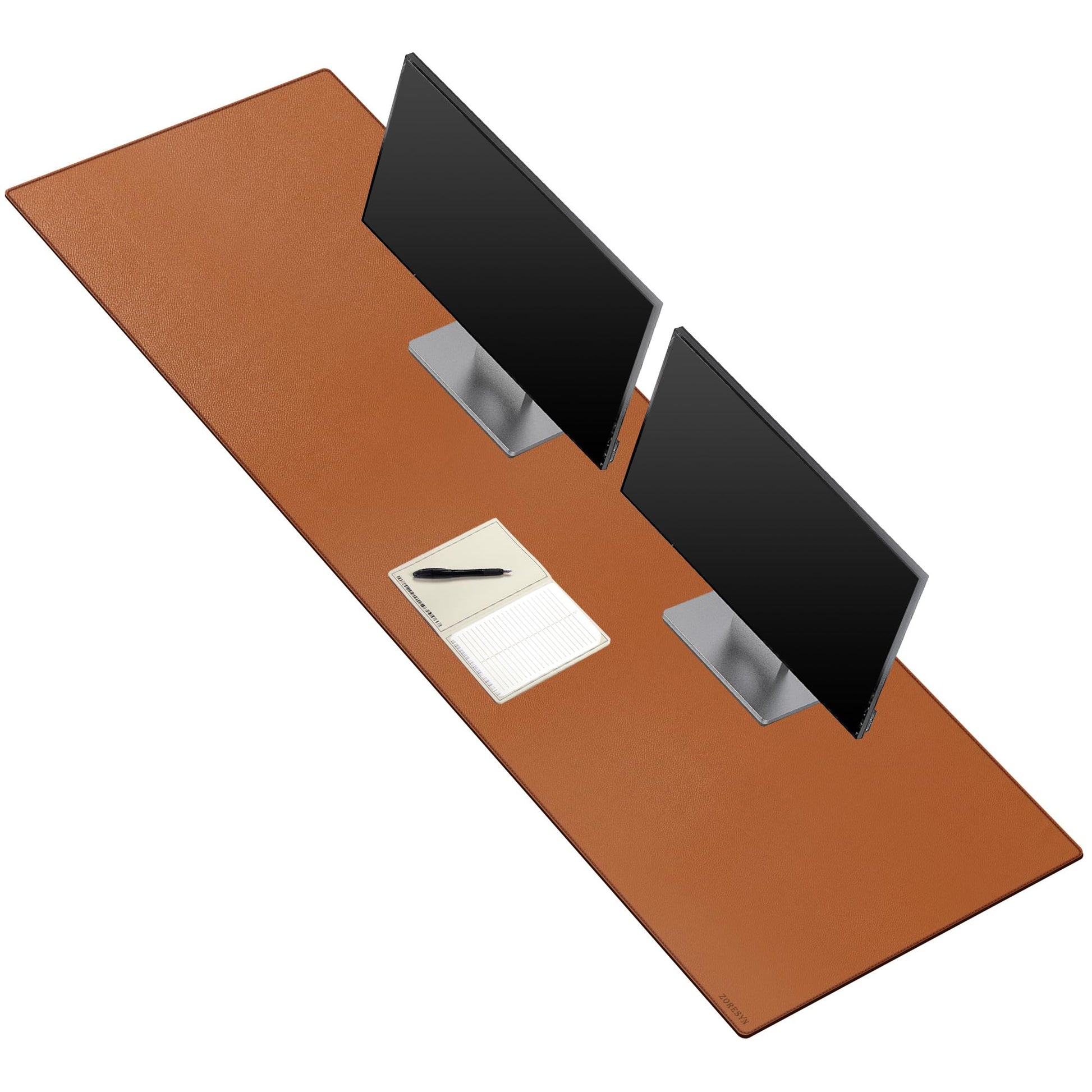 ZORESYN PU Leather Desk Mat 66.9" x 19.7" Brown