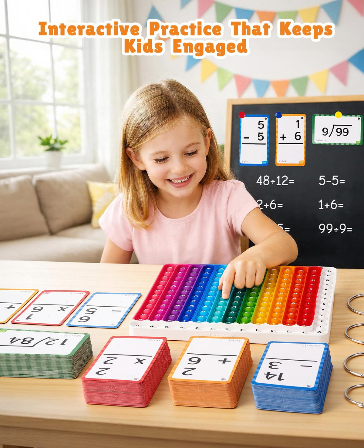 JoyCat 288 Math Flash Cards & Leanring Chart, 4 Operations, Ages 4-8
