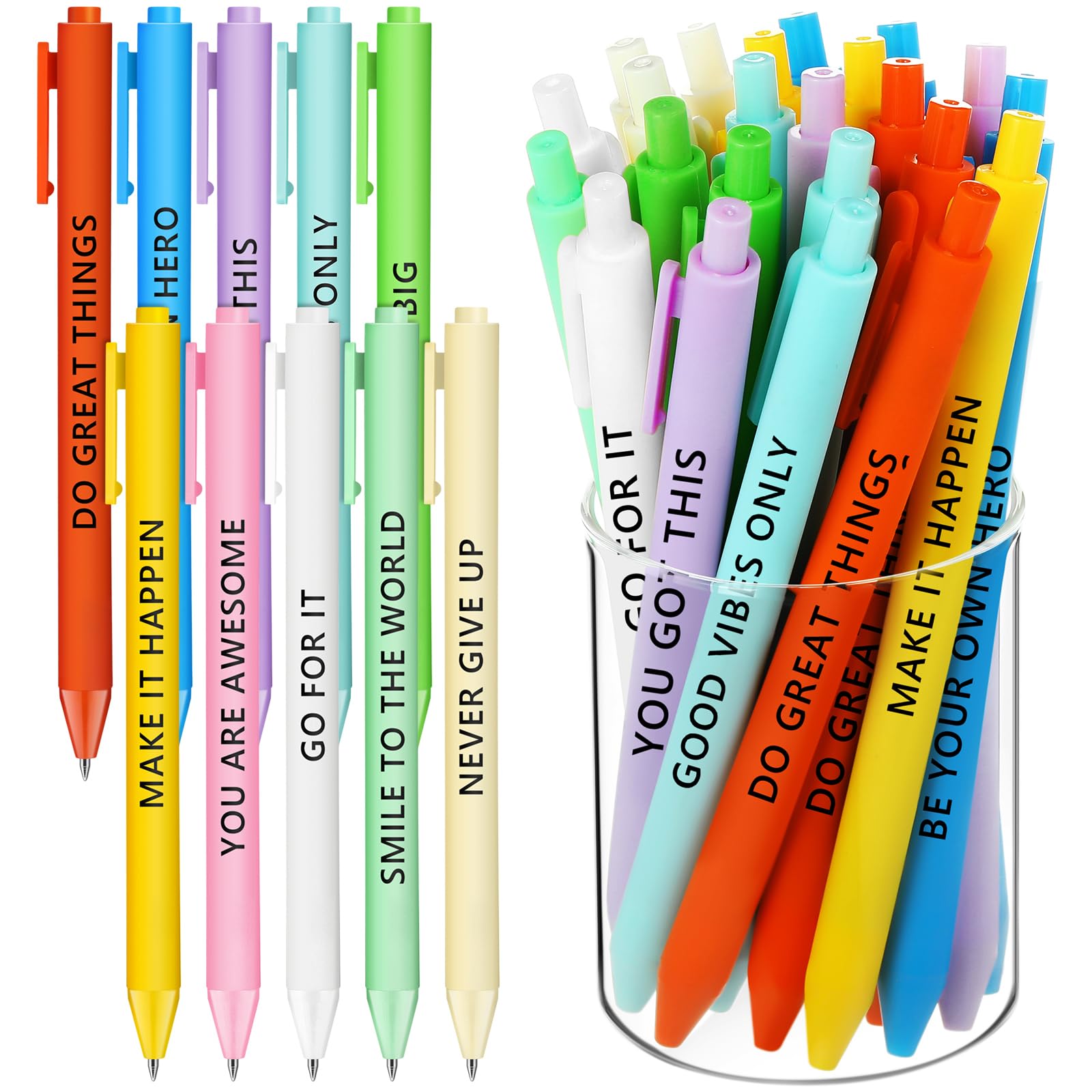 Crtiin 100 Pcs Inspirational Pens Bulk Nude Shades, Motivation