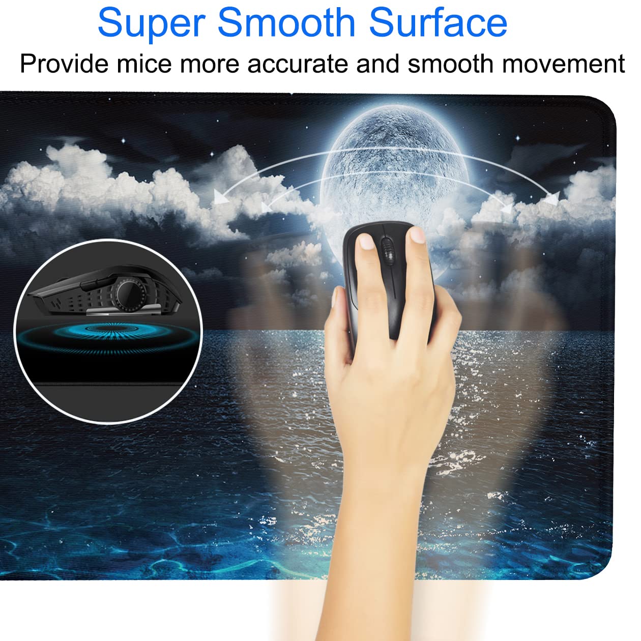 Naukay Large Mouse Pad, 31.5x15.7 inch Large Extended Computer Keyboard Mouse Mat, Water Resist