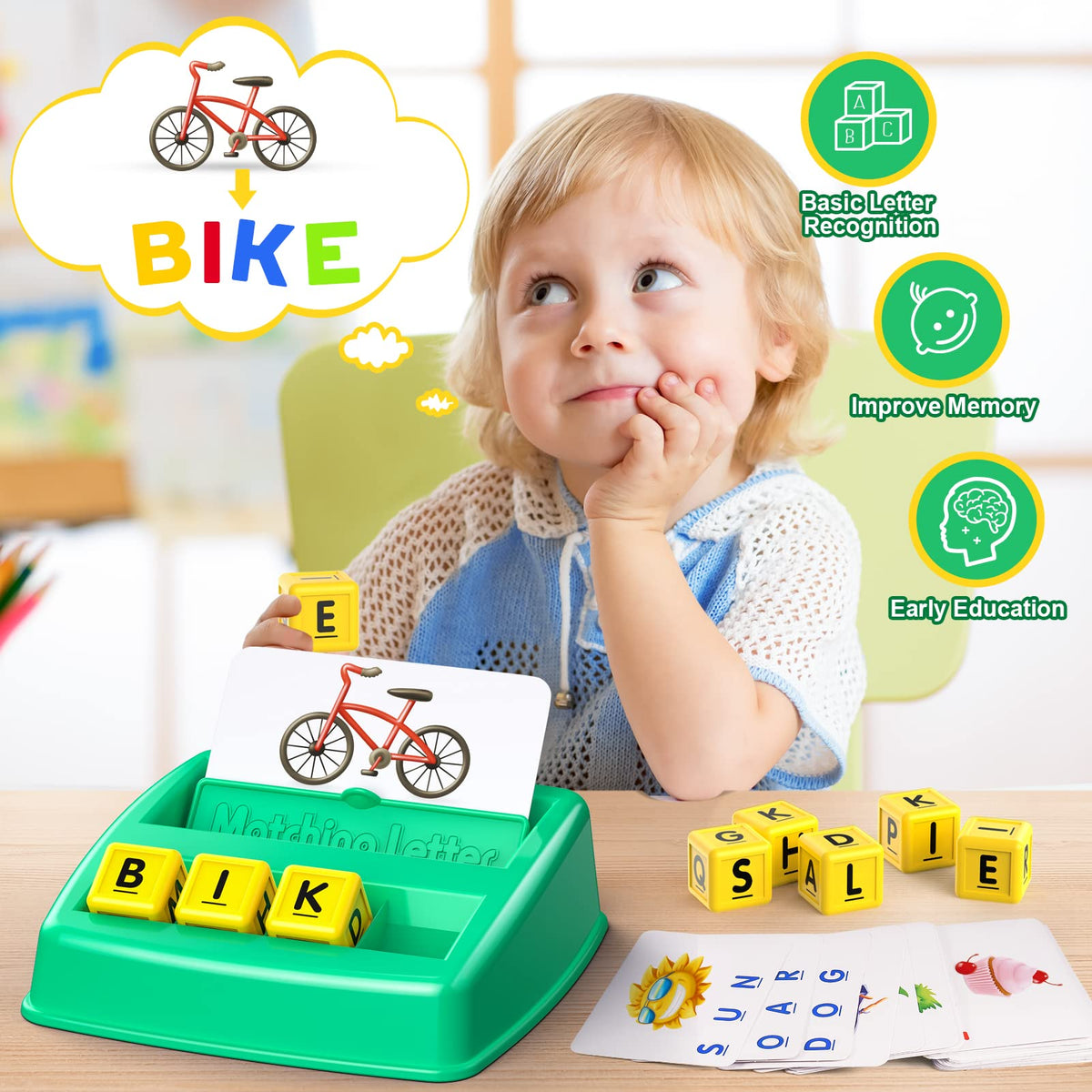 Toys for 3-8 Year Olds Boys Girls, Matching Letter Game Educational Games for Kids Ages 3-8 Easter