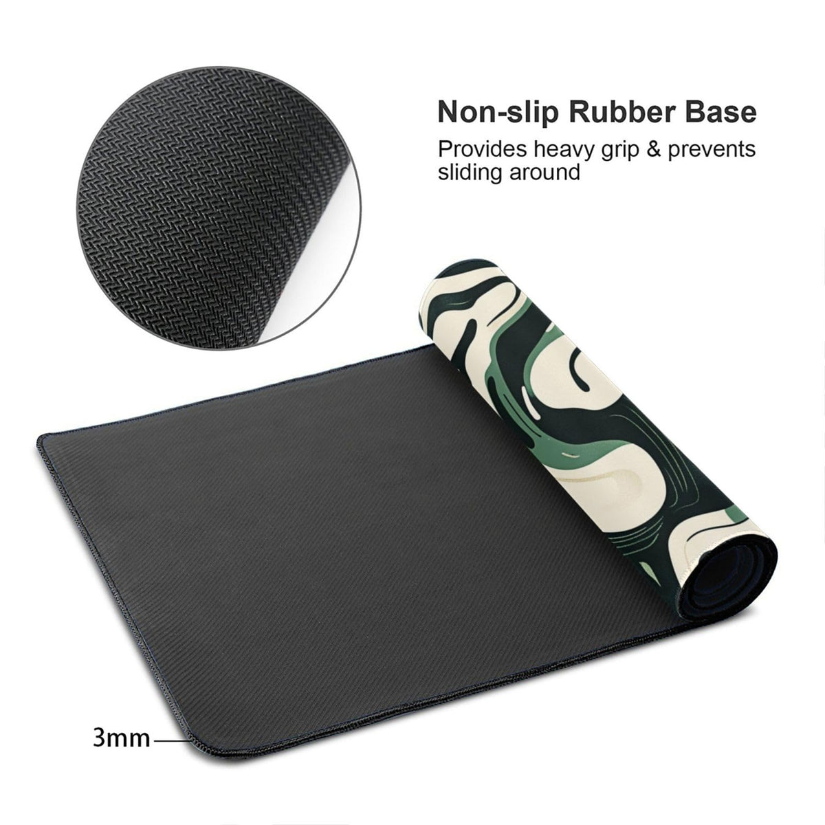 XXL Gaming Mouse Pad 31.5x15.7 Inch, Topographic Green White Desk Mat